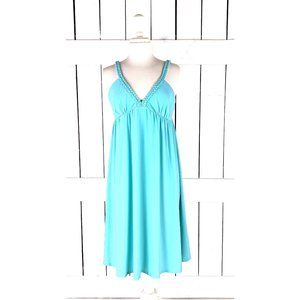 Essentials by ABS light blue stretch jersey sleeveless baby doll dress